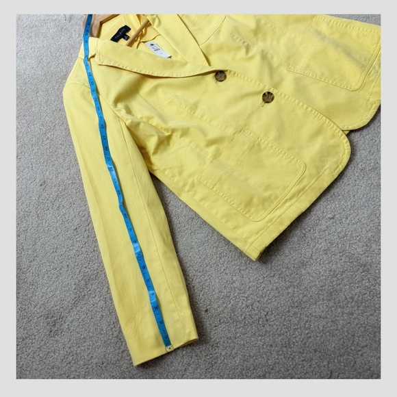 NWT Talbots Cotton Blazer Casual Sunny Yellow 2 Button Close Lightweight Jacket - Picture 13 of 15